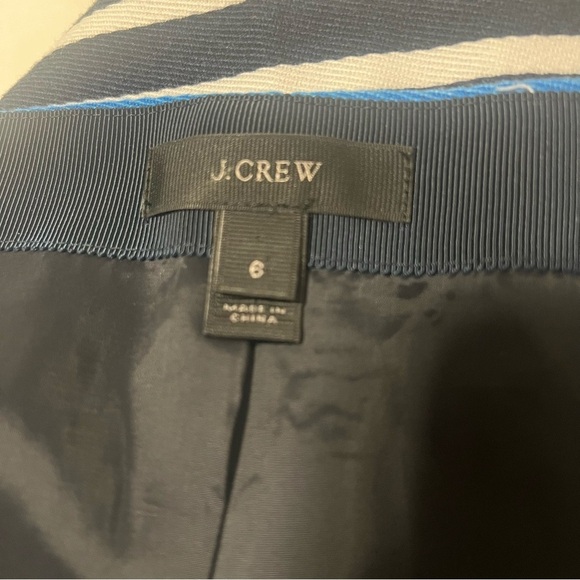 J. CREW Women’s Size 6 A-Line Striped 100% Cotton Skirt Color-block Navy/L.Blue - Picture 7 of 11